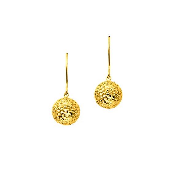 14K Yellow Gold Ladies Drop Earrings ER944