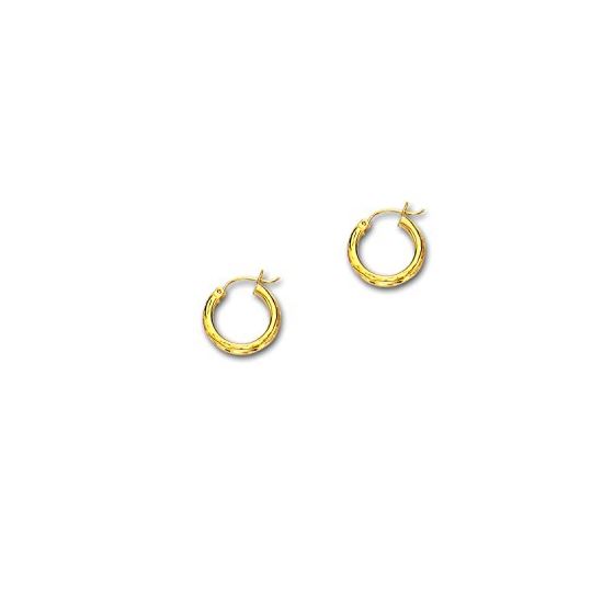 14K Yellow Gold Ladies Hoop Earrings LT216