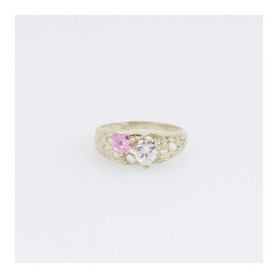 10k Yellow Gold Syntetic pink gemstone ring ajr67 Size: 8 3
