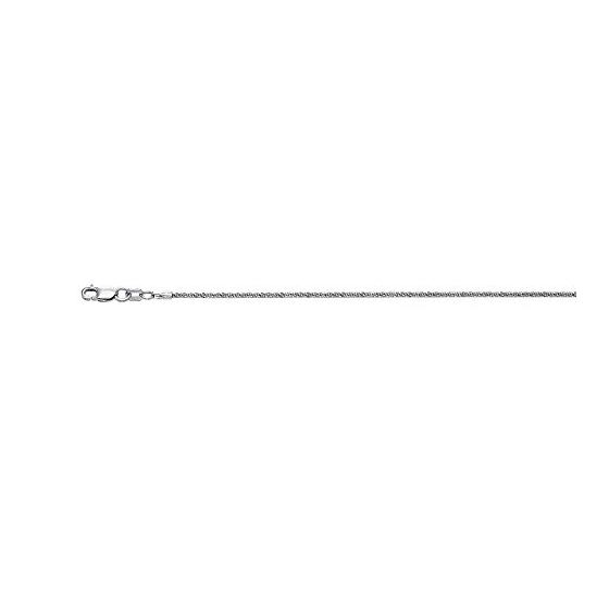 14K White Gold 1.5mm wide Shiny Diamond Cut Sparkle Chain Anklet with Lobster Clasp 1
