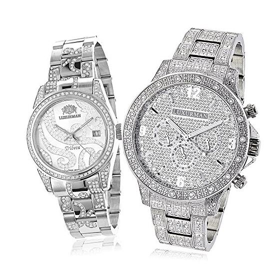Matching His And Hers Watches: Iced Out Diamond Wa