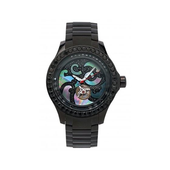Aqua Master Luxury 7.50 ct Diamond Mens Black Watch