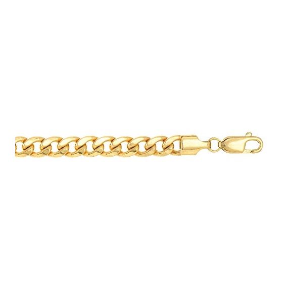 Real 10K Yellow Gold 5.3 mm Wide Hollow Miami Cuban Link Chain 8 1/2 Inch Long 1