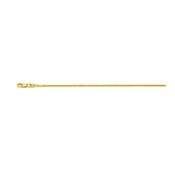 10K 18 inch long Yellow Gold 1.5mm wide Diamond Cut Sparkle Chain with Lobster Clasp
