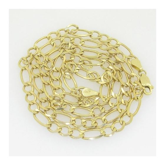 10K Yellow Gold figaro open link chain GC87 1