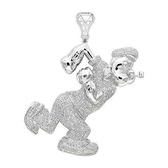 Cartoons Custom Real Diamond Popeye Pendant For Me