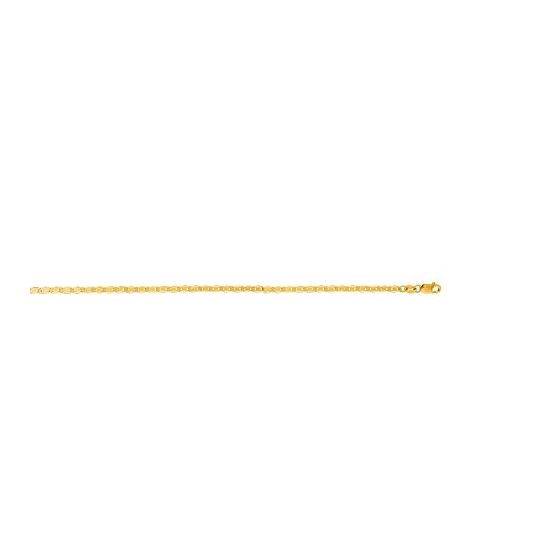 10K Yellow Gold 2.30mm Diamond Cut Mariner Link Chain Bracelet with Lobster Clasp