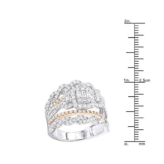 Unique 18K Gold Round And Baguette Diamond Band-3