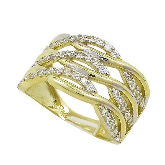 10K Yellow Gold womens designer lace ring ASVJ7 1