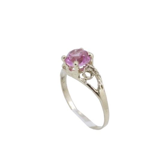 10k Yellow Gold Syntetic pink gemstone ring ajr1 Size: 4.5 1