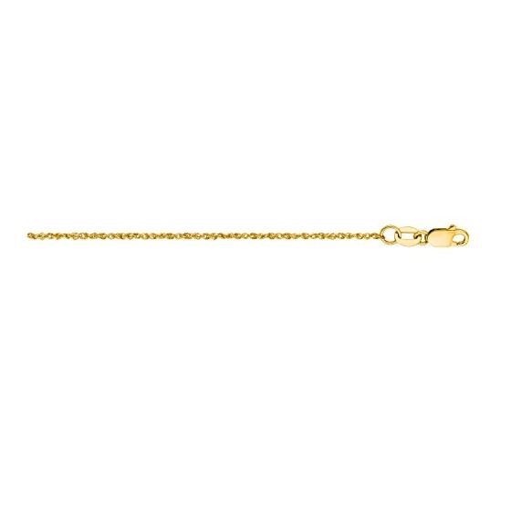 10K 16 inch long Yellow Gold 1.15mm wide Diamond Cut Ropa Chain with Spring Ring Clasp FJ-2Ropa-16