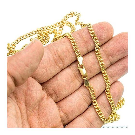10K YELLOW Gold SOLID ITALY CUBAN Chain - 24 Inches Long 3.8MM Wide 3