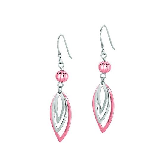 Ladies Pink and White Colors of Silver Earring AGE1147