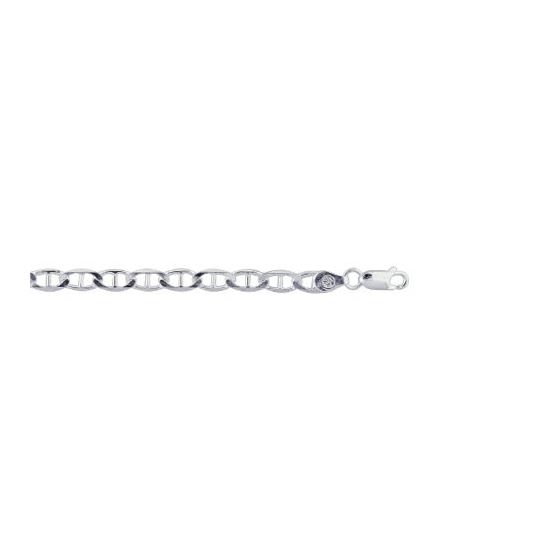 Sterling silver 5.3 mm Wide Polished Diamond Cut Flat Mariner Chain 20 Inch Long