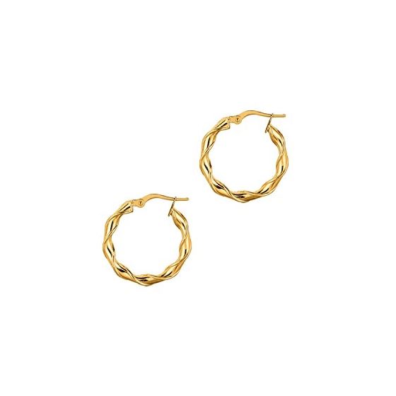 14K Yellow Gold Ladies Hoop Earrings ER1263