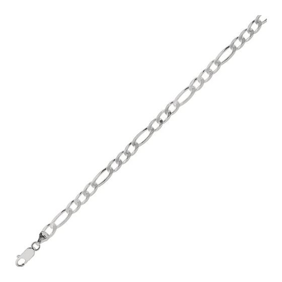 Sterling silver 5.0 mm Wide Polished Diamond Cut Figaro Chain 8 1/2 Inch Long