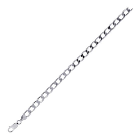 Sterling silver 5.2 mm Wide Polished Diamond Cut Curb Chain 8 1/2 Inch Long