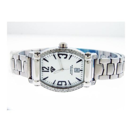 New Swiss Movt Aqua Master Stainless Steel 74 Big Diamond White Face 1