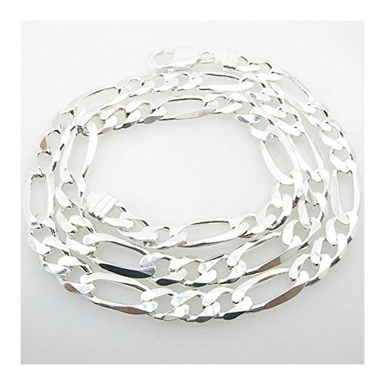 Silver Figaro link chain Necklace BDC78 1