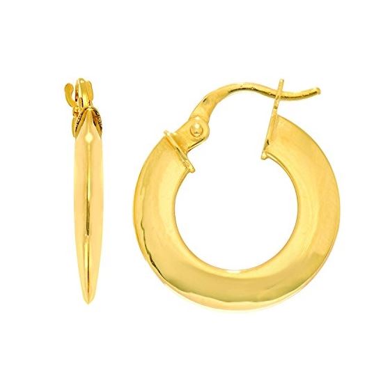 14K Yellow Gold Ladies Hoop Earrings ER2951