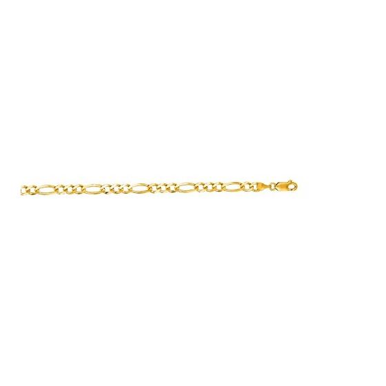 14K Yellow Gold 4.5mm wide Diamond Cut Alternate 3 1 Classic Figaro Chain with Lobster Clasp 1