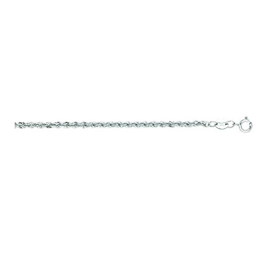 "14K White Gold Light Rope Chain 18"" inches long x2.0mm wide"