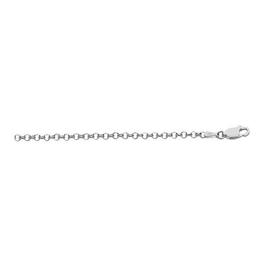 Sterling Silver 2.4 mm Wide Classic Rolo Chain 24 Inch Long