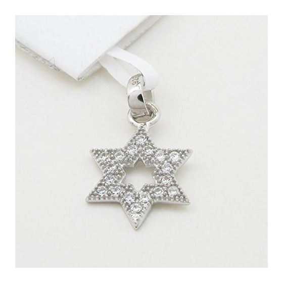 Womens White star of david cz pendant Silver35 3