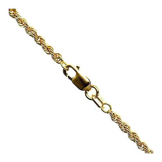 "10K YELLOW Gold ROPE HOLLOW CHAIN - 24"" Long 2.10MM Wide 1"