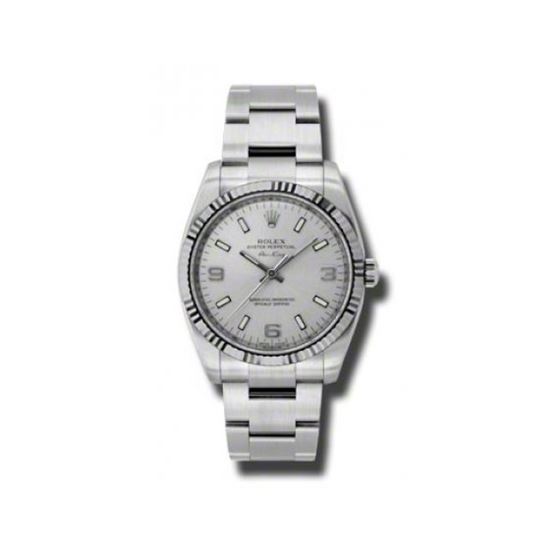 Rolex Watches  AirKing White Gold Fluted Bezel 114234 slio