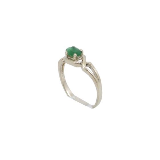 10k Yellow Gold Syntetic green gemstone ring ajjr77 Size: 2.5 1