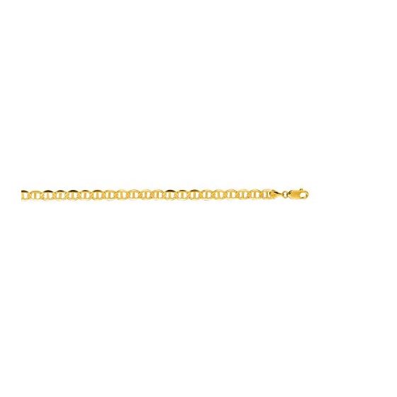 10K 30 inch long Yellow Gold 5.50mm wide Diamond Cut Mariner Link Chain with Lobster Clasp FJ-120M-3