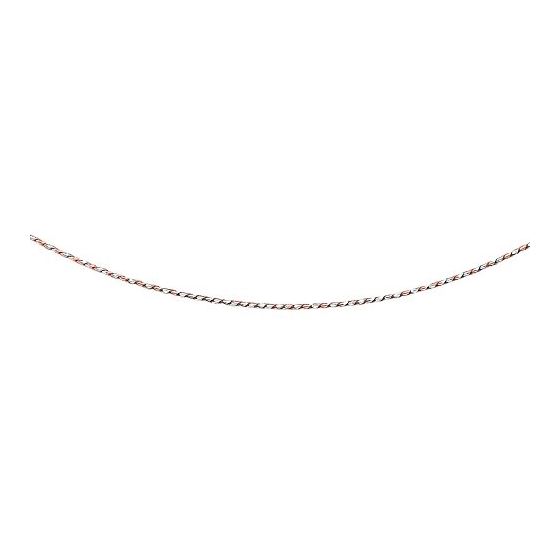 Silver with Rhodium Rose Finish 0.72mm wide Diamond Cut Two Tone Fancy Chain Lobster Clasp