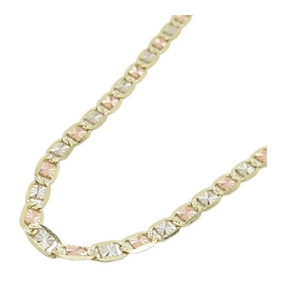 "14K Three tone valentine chain 24"" Long 3MM Wide MLC10 1"