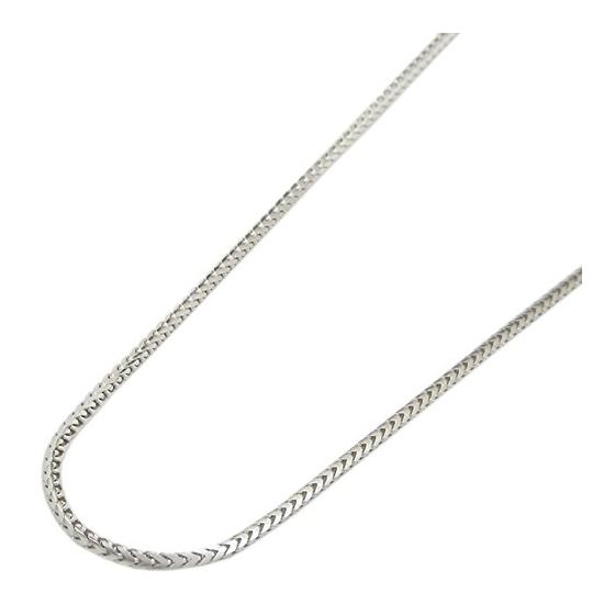 "14K White gold smooth cut franco link chain 20"" Long 1MM Wide MLC26 1"