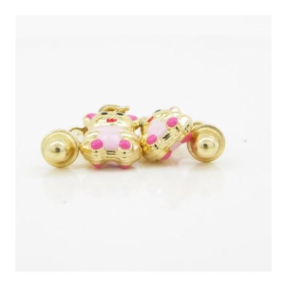 14K Yellow gold Panda cz chandelier earrings for Children/Kids web370 3