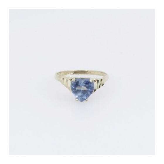 10k Yellow Gold Syntetic blue gemstone ring ajr50 Size: 7.25 3