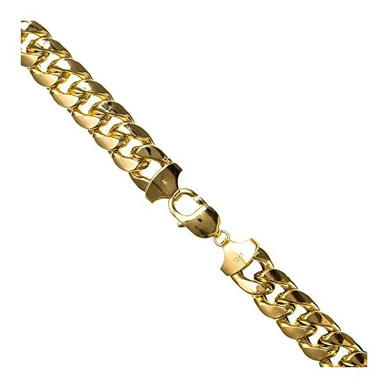 10K YELLOW Gold HOLLOW MIAMI CUBAN Chain - 34 Inches Long 13MM Wide 1