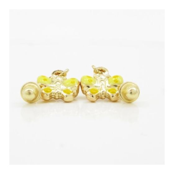 14K Yellow gold Butterfly cz chandelier earrings for Children/Kids web384 3
