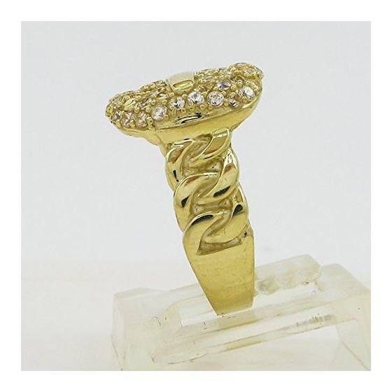 10K Yellow Gold womens designer lace ring ASVJ9 3