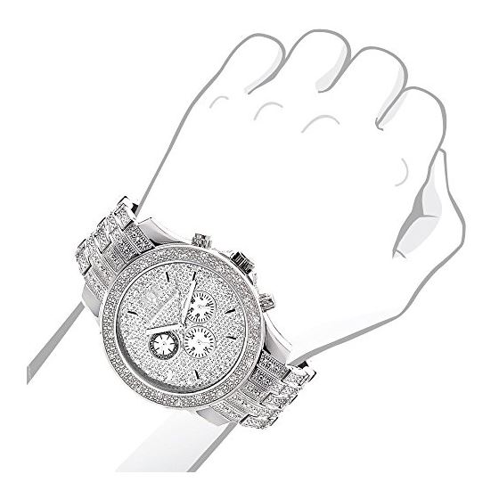 Iced Outlarge Mens Genuine Diamond Raptor Watch by LUXURMAN 1 Carat MOP Subdials 3