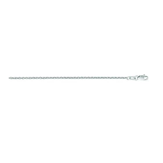 14K White Gold 1.9mm wide Diamond Cut Forsantina Chain with Lobster Clasp 1