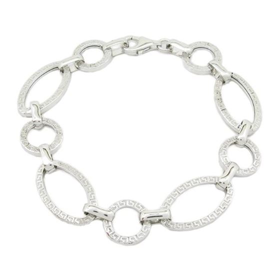 Mens Sterling silver Round and oval link bracelet 1