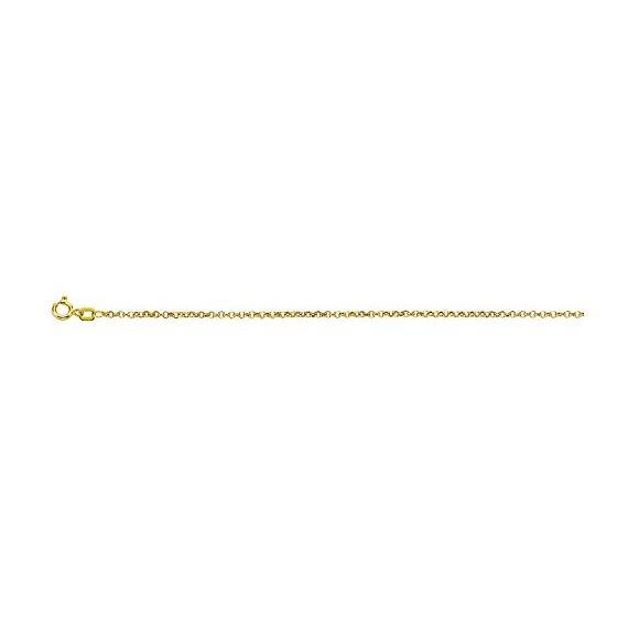 10K 16 inch long Yellow Gold 1.90mm wide Diamond Cut Rolo Chain with Spring Ring Clasp FJ-080R-16