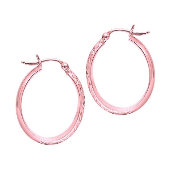 10K Pink Gold Ladies Hoop Earrings 3006PER