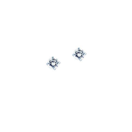 14K White Gold Ladies Stud Earrings WCZ112