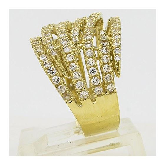 10K Yellow Gold womens designer lace ring ASVJ8 3