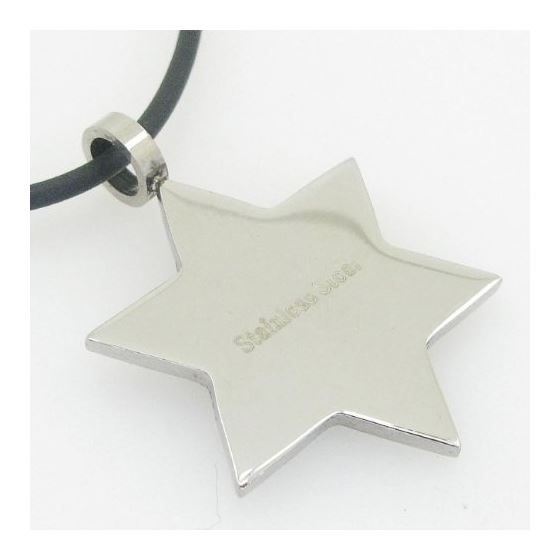Unisex genuine leather braided crystal pendant fancy jewelry jewish star pendant leather necklace 3