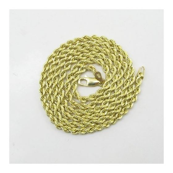 "Mens 10k Yellow Gold skinny rope chain ELNC13 22"" long and 3mm wide 3"