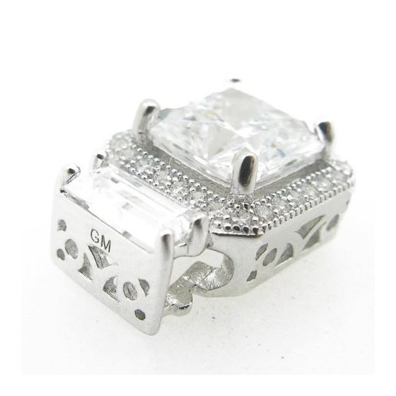 Ladies .925 Italian Sterling Silver square pendant Length - 14mm Width - 11mm 3